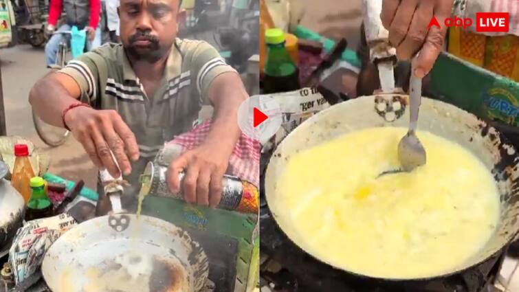 Man made an omelette with monster drink you will vomit after watching the video goes viral कोई इनके लिए भी कानून लाओ भाई! शख्स ने बनाया मॉन्स्टर ड्रिंक से ऑमलेट तो बरसे यूजर्स, देखें वीडियो