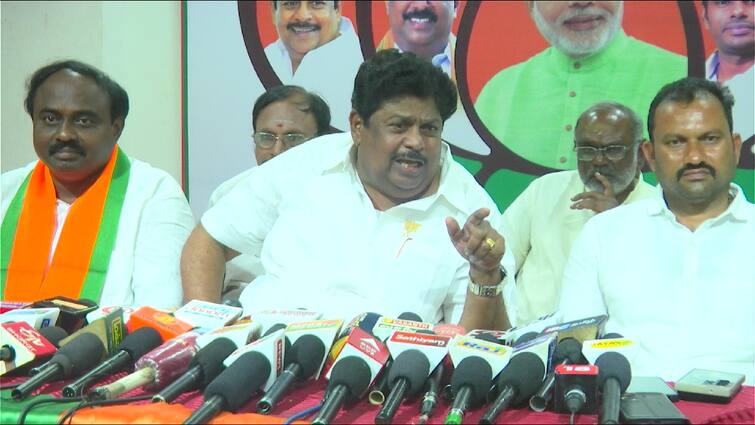 BJP state vice president KP Ramalingam pressmeet tnn இரட்டை இலை கீழே... தாமரை மேல தான்.. பாஜக மாநிலத் துணைத்தலைவர் புதிய விளக்கம்