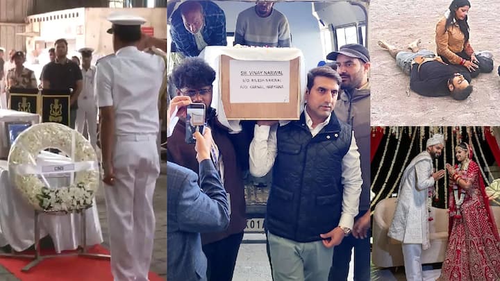 हरियाणातील लेफ्टनंट विनय नरवालांचं सात दिवसांपूर्वी लग्न झालं होतं. विनय नरवाल आणि त्यांची पत्नी हिमांशी हनिमूनला गेले होते. भेळपुरी खाताना अतिरेक्यांनी धर्म विचारुन विनय नरवाल यांना गोळ्या घातल्या.