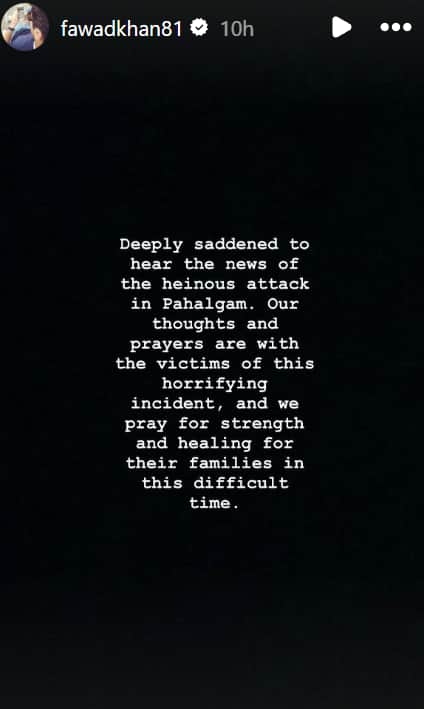 Pakistani Stars Fawad Khan, Hania Aamir & Mawra Hocane Condemn Pahalgam Terror Attack