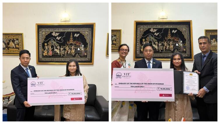 VIT Bhopal university provides Rs 10 lakh as a earthquake Relief fund to Myanmar மியான்மார் நிலநடுக்க நிவாரணத்திற்கு VIT போபால் தாராள நன்கொடை