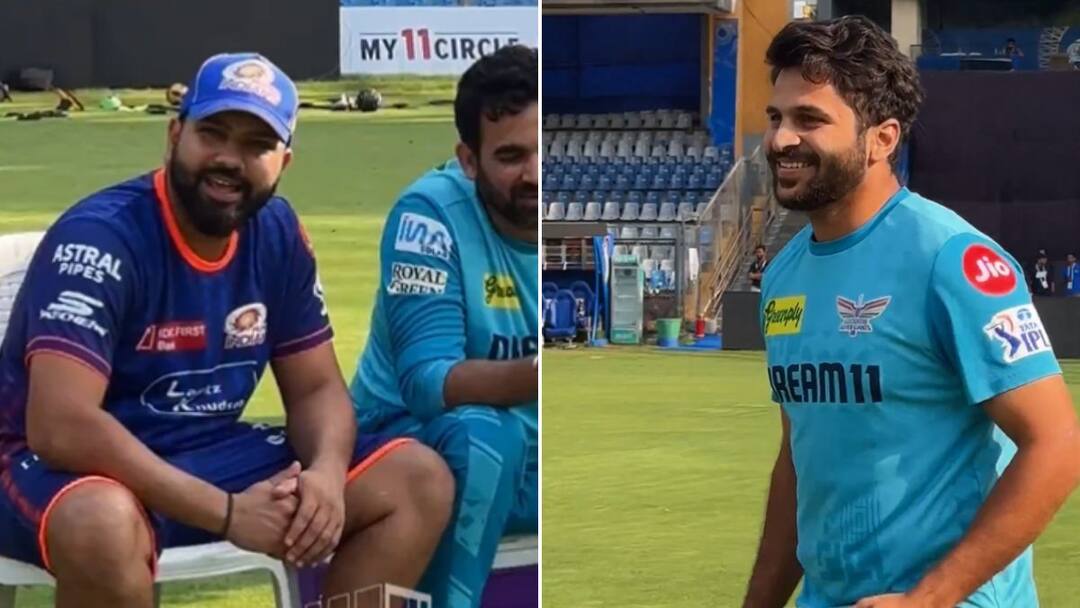 Rohit Sharma Teases Shardul Thakur For Late Arrival To Practice Ahead Of MI vs LSG Clash — WATCH Rohit Sharma Teases Shardul Thakur For Late Arrival To Practice Ahead Of MI vs LSG IPL 2025 Match WATCH Video Rohit Sharma Teases Shardul Thakur For Late Arrival To Practice Ahead Of MI vs LSG Clash — WATCH