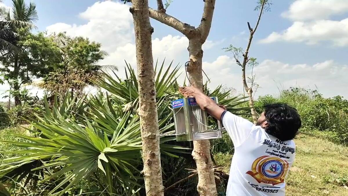 மனிதர்களின் பசி தீர்த்துவரும் மனிதர்...! இப்போது பறவைகளின் தாகத்தையும் பசியும் போக்க முயற்சி...!