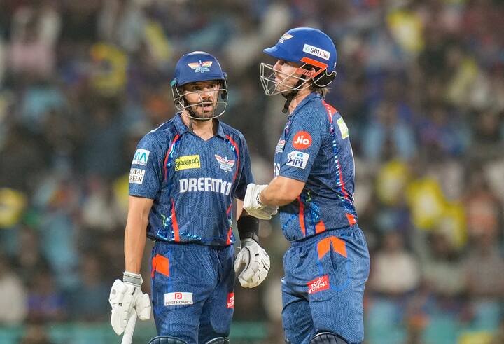 Playing XI of Lucknow: Aden Markram, Mitchell Marsh, Nicholas Puran, Rishabh Pant (wicketkeeper and captain), Abdul Samad, Ayush Badoni, Digvesh Rathi, Ravi Bishnoi. Avesh Khan, Prince Yadav, Mayank Yadav. Impact Player: David Miller, Shahabad Ahmed, Himmat Singh, Yuvraj Chaudhary, Akash Singh.
