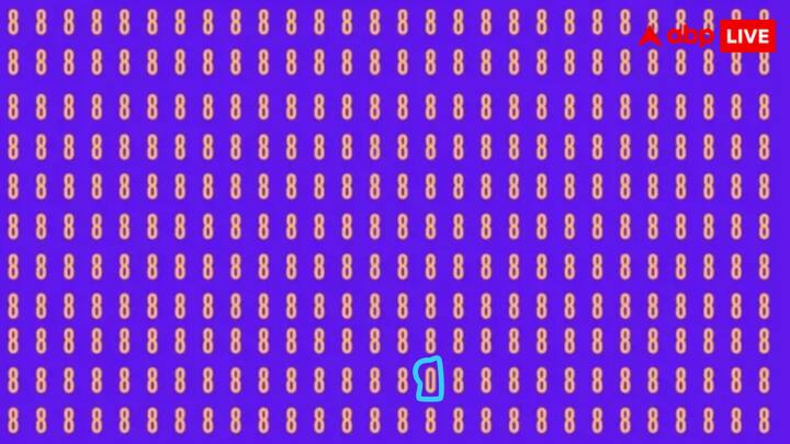 गौर से देखने पर आपको 0 लैंडस्केप लाइनों में 10वीं लाइन में 16वें नंबर पर दिखेगा. तो वहीं वर्टिकल फॉर्म में यह 16वीं लाइन में 10वें नंबर पर छिपा बैठा है.