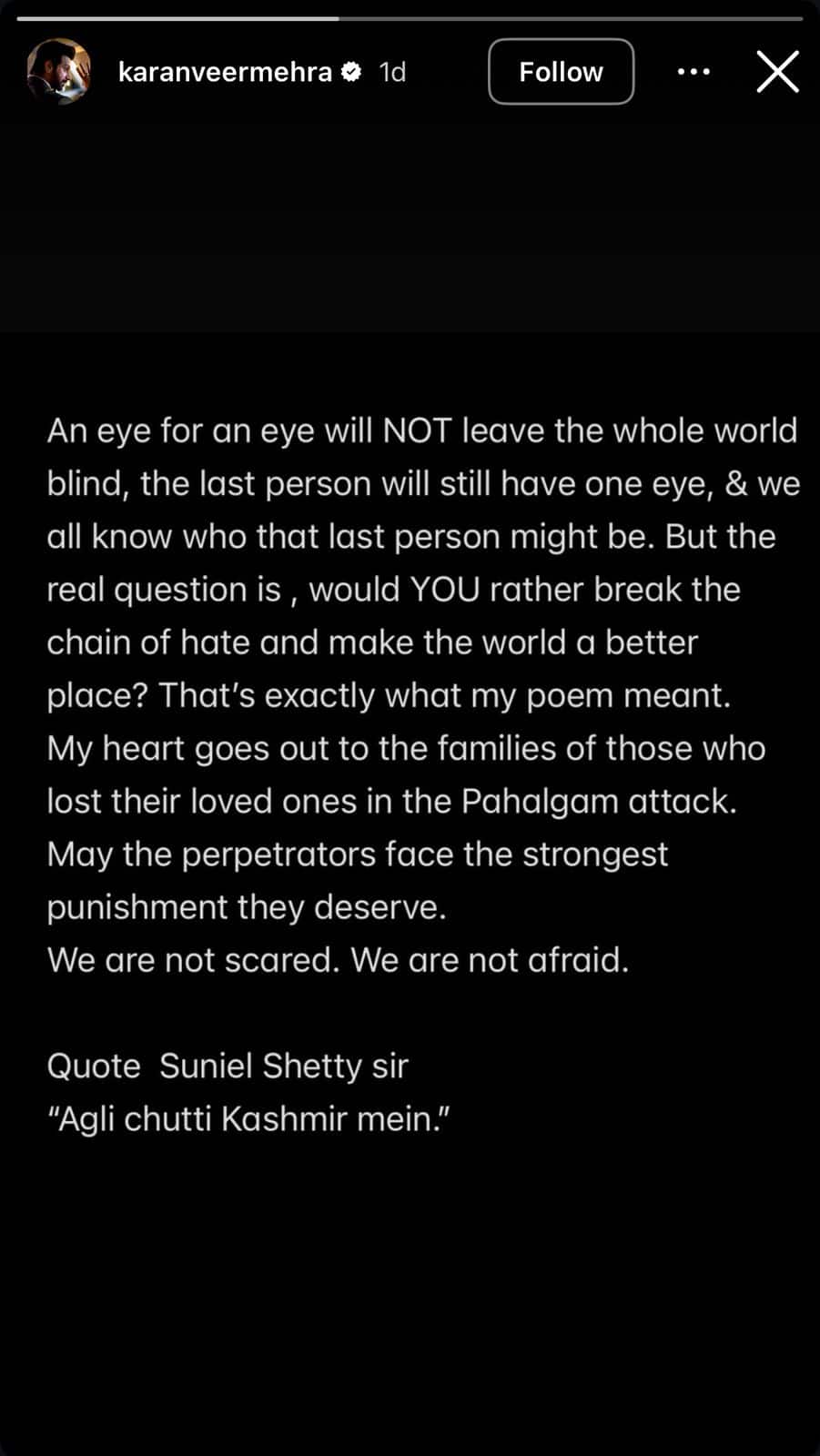 Karan Veer Mehra Addresses Backlash Over Poem On Pahalgam Attack; Kushal Tandon Also Criticises Him