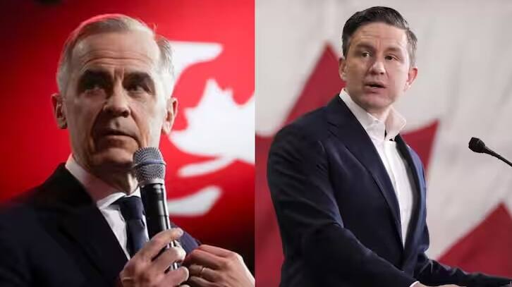 Canada Election Result Canadians set to choose between Mark Carney and Pierre Poilievre Canada Election: આજે આવશે કેનેડા ચૂંટણીના પરિણામો, સર્વેમાં લિબરલ પાર્ટી આગળ
