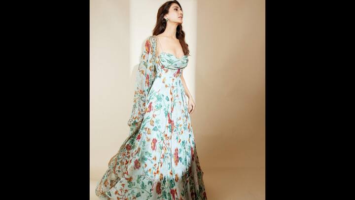 7. Dreamy Floral Anarkali: Vaani Kapoor dazzled in a long, flowing, pastel Anarkali. Her traditional outfit had floral prints all over it that gave her a dreamy vibe. The sweetheart neckline added elegance to her fit. She paired her long Anarkali with a matching sheer dupatta that enhanced the overall charm. (Image Source: Instagram/@vaanikapoor)