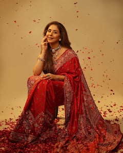 Urmila Matondkar Glows In An Orange Saree As She Wishes Akshaya Tritiya To Fans; See PICS