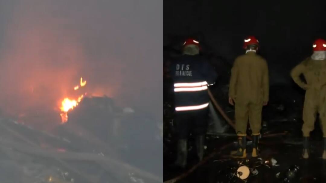 Delhi Fire breaks out at Dilli Hat INA 12 fire engines extinguishing दिल्ली हाट INA में लगी आग, 20 से ज्यादा दुकानें जलकर राख
