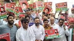 समाजवादी पार्टी का आगरा में हल्ला बोल, सपा सांसद रामजीलाल सुमन की सुरक्षा की मांग कर सौंपा ज्ञापन