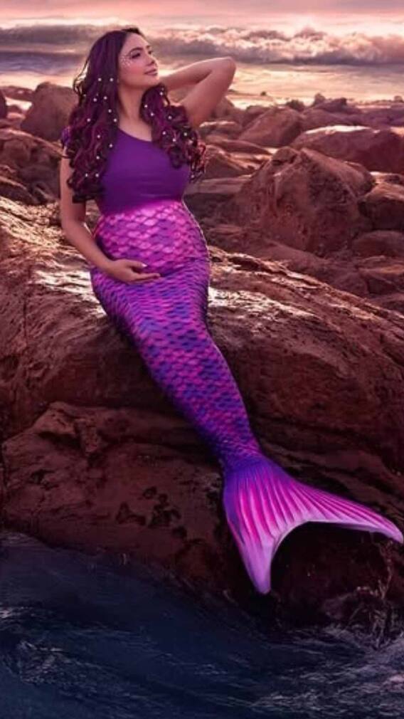 पूजा बनर्जी ने यूनीक स्टाइल में किया बेबी बंप फ्लॉन्ट, वायरल हुईं तस्वीरें