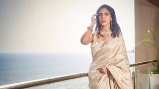 Bhumi Pednekar Radiates Elegance In Handwoven Gold Saree At Wave Summit India