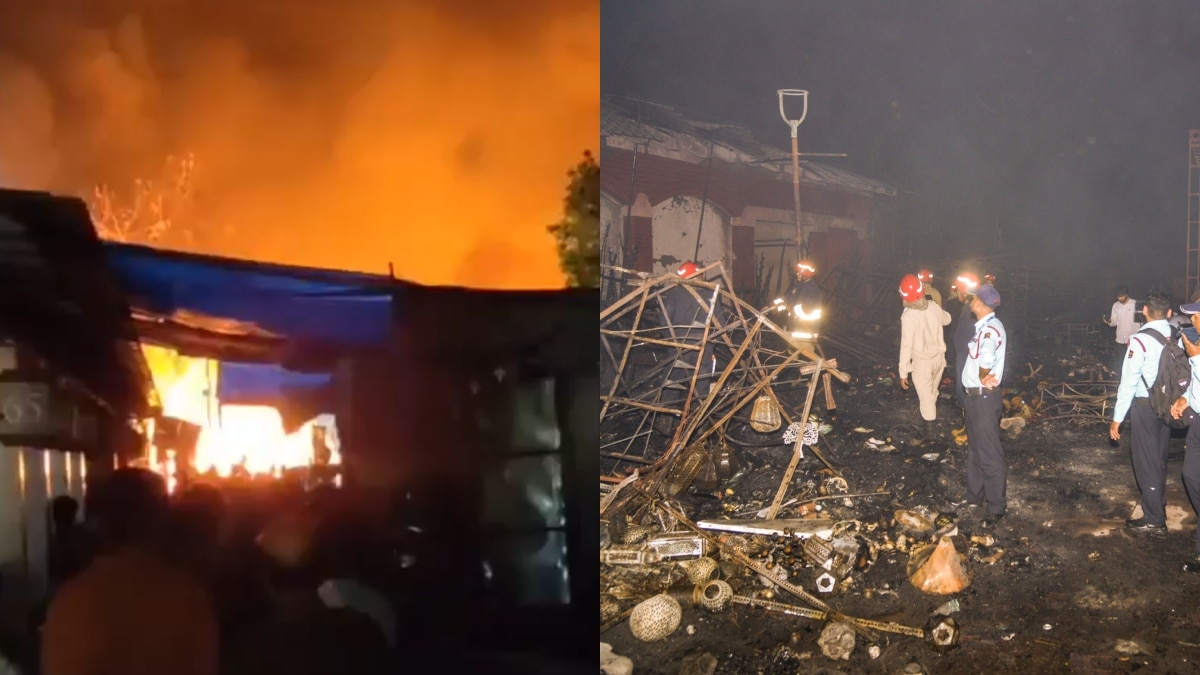 Delhi Fire: दिल्ली हाट बाजार में लगी भीषण आग, 30 दुकानें राख, करीब 10 करोड़ का नुकसान