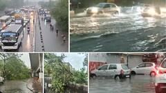 School Van Collides With Road Divider Due To Heavy Rainfall In Bhopal, Children Escape Unhurt
