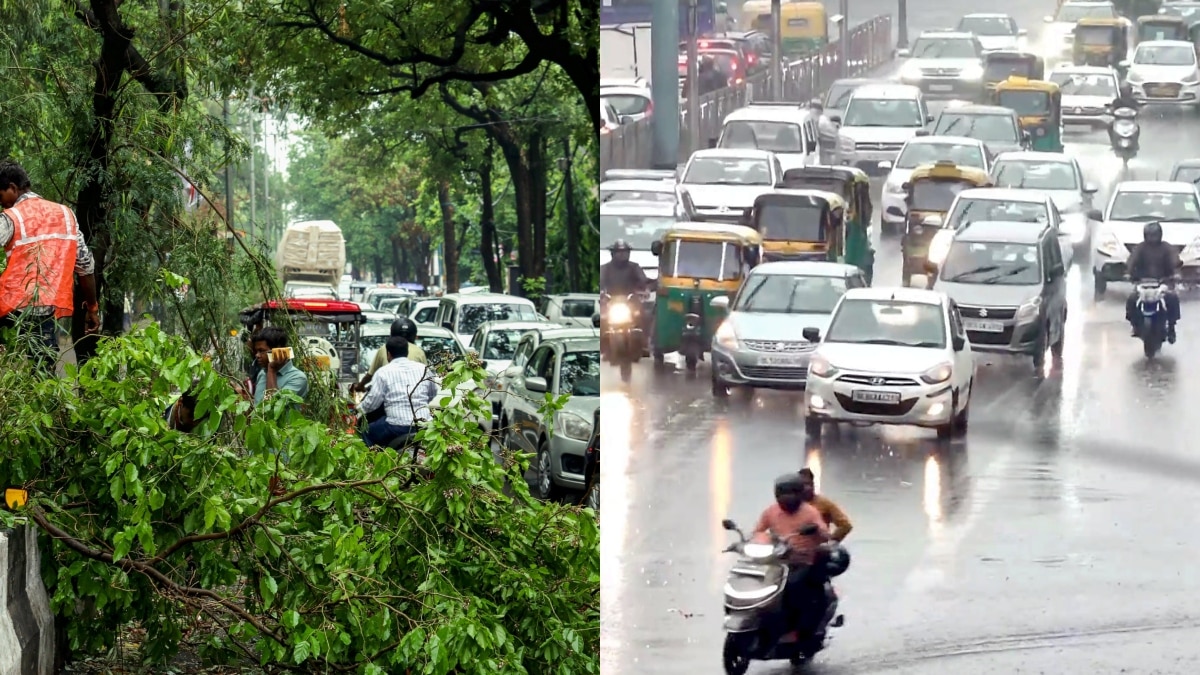 Delhi Weather Thunderstorm: दिल्ली में भारी बारिश के बाद कई इलाकों में ट्रैफिक जाम, लोगों का हाल बेहाल