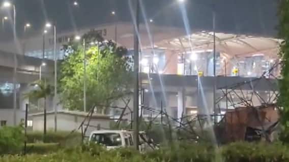 Heavy Rain Lashes Delhi Leading To Waterlogging In Several Areas, Metal Structure Collapses At Airport