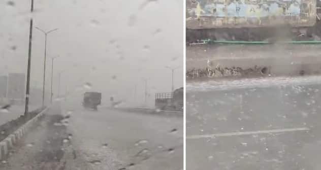 Rajkot: રાજકોટ જિલ્લાના વાતાવરણમાં પલટો, કરા સાથે ધોધમાર વરસાદ શરુ Unseasonal rains lashed Rajkot district Rajkot: રાજકોટ જિલ્લાના વાતાવરણમાં પલટો, કરા સાથે ધોધમાર વરસાદ શરુ