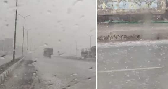 Rajkot: રાજકોટ જિલ્લાના વાતાવરણમાં પલટો, કરા સાથે ધોધમાર વરસાદ શરુ
