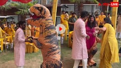 शादी के फंक्शन में डायनासोर बनकर पहुंची दुल्हन! फिर कर दी ऐसी हरकत कि हैरान रह गए लोग, देखें वीडियो