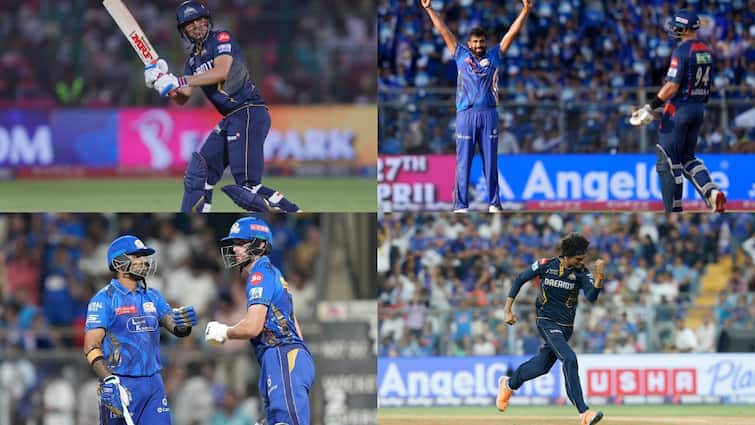 mi vs gt highlights ipl 2025 mumbai indians beats gujarat titans by 3 wickets dls method shubman gill deepak chahar suryakumar yadav mi vs gt result गुजरात ने अंतिम गेंद पर दर्ज की जीत, बारिश से कई बार पलटा मैच; अंतिम ओवर में 15 रन डिफेंड नहीं कर सकी मुंबई