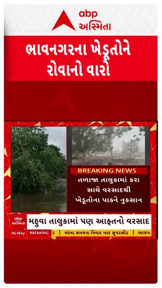 Bhavnagar Unseasonal Rains : ભાવનગર જિલ્લામાં કમોસમી વરસાદથી ખેડૂતોને આવ્યો રડવાનો વારો