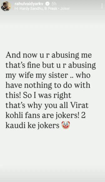विराट कोहली पर राहुल वैद्य का विवादित बयान, कहा- वो जोकर, उनके फैन्स 2 कौड़ी के जोकर