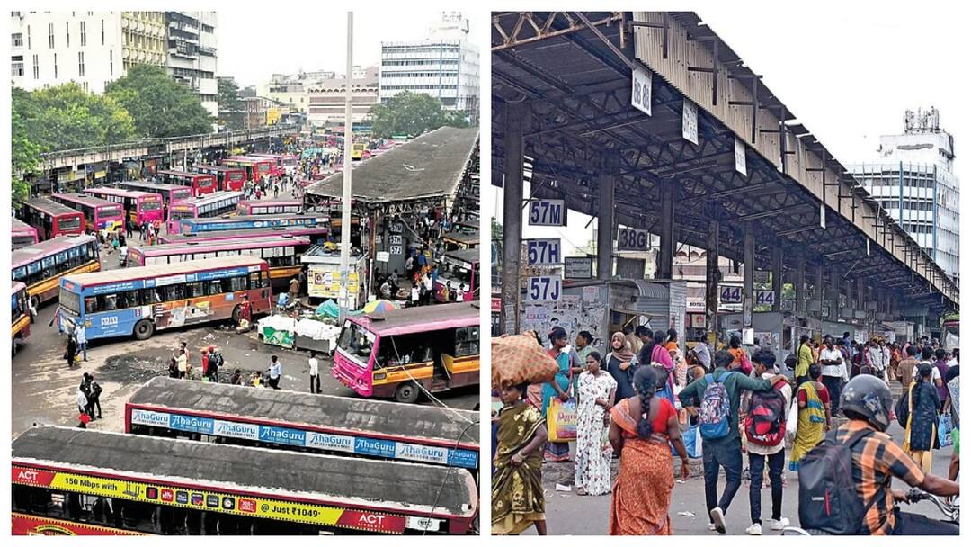 வாஷிங்டனுக்கு இணையான வசதிகள்.. பிராட்வே பேருந்து நிலையத்தில் எப்போது தொடங்கும் புனரமைப்பு பணிகள்? Broadway bus stand revamp will start after land is handed over to CMDA TNN வாஷிங்டனுக்கு இணையான வசதிகள்.. பிராட்வே பேருந்து நிலையத்தில் எப்போது தொடங்கும் புனரமைப்பு பணிகள்?