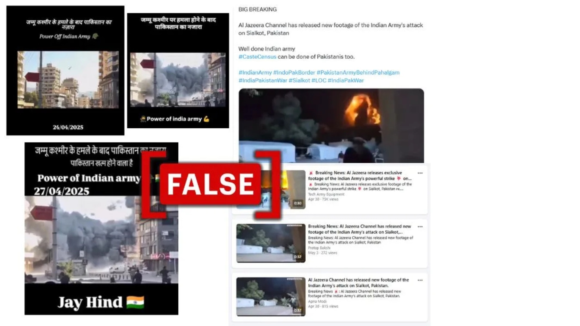 Screenshots of viral posts circulating on social media. (Source: X/Facebook/YouTube/Instagram/Screenshots/Modified by Logically Facts) 