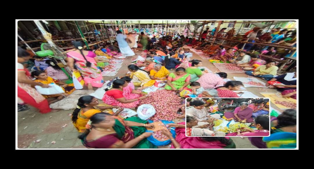 Madurai Meenakshi Thirukalyanam 2025 wedding feast Women cut tons of vegetables tnn Meenakshi Thirukalyanam: கமகம மீனாட்சி கல்யாண விருந்து - டன் கணக்கில் காய்கறி வெட்டிய பெண்கள்