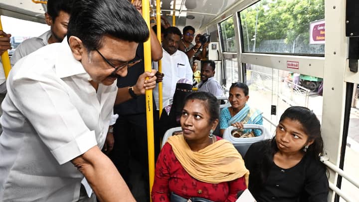 Tamil Nadu Chief Minister MK Stalin, accompanied by Deputy Chief Minister Udhayanidhi Stalin and other leaders, took a public bus ride.