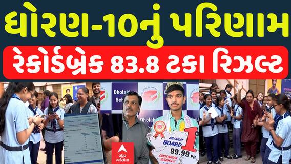 Gujarat SSC Result 2025: ધોરણ-10નું રેકોર્ડબ્રેક 83.03 ટકા પરિણામ જાહેર, જુઓ વીડિયોમાં
