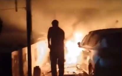 Video: House Engulfed In Flames, Family Injured After Pakistani Drone Hits  Ferozepur