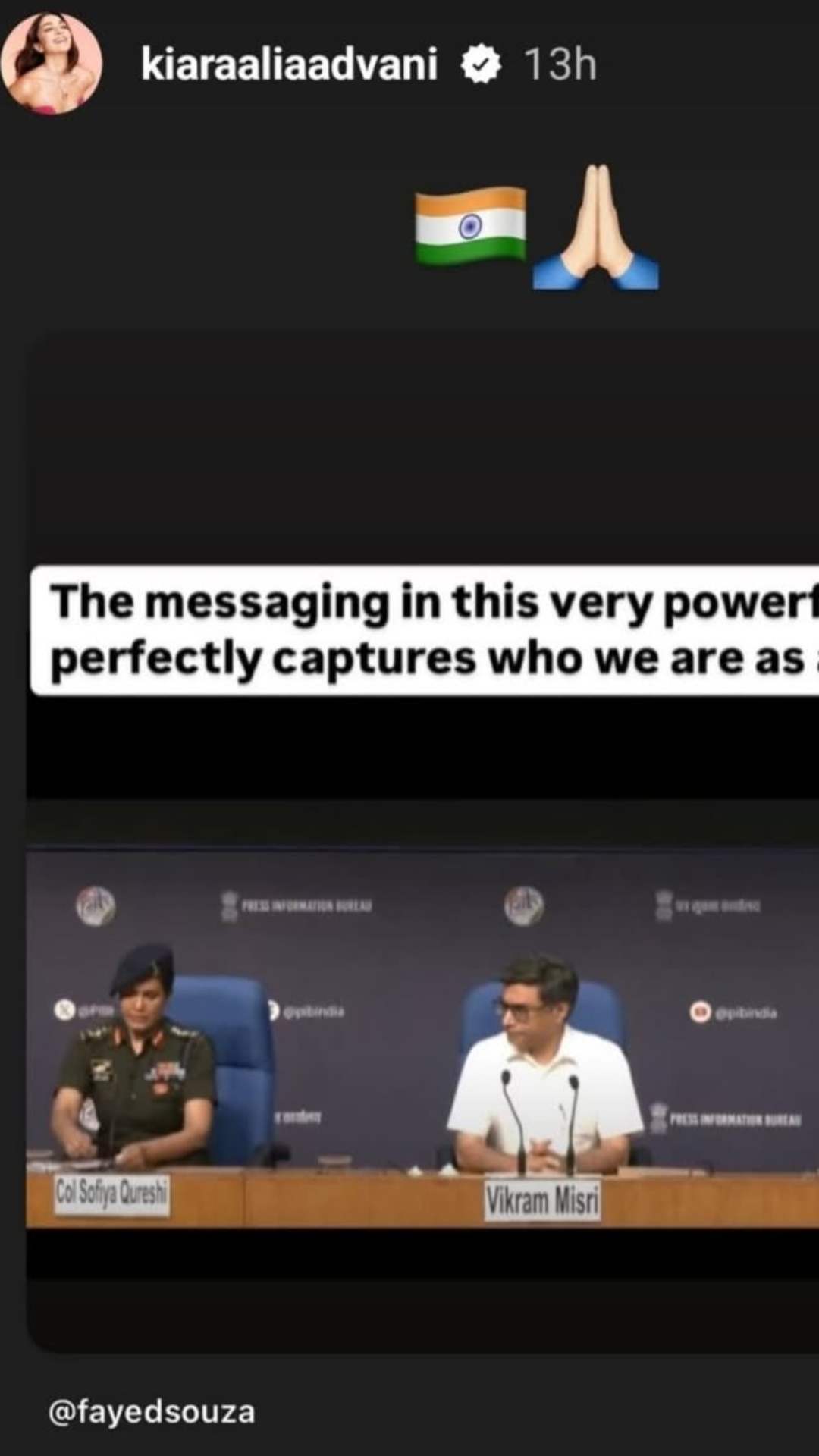 इसी बीच फिल्म एक्ट्रेस कियारा आडवाणी ने दोनों महिला अधिकारियों की फोटो शेयर की है