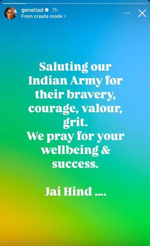 Riteish Deshmukh Genelia D'souza Reaction on India Pakistan War: भारतीय सैन्याची पाकिस्तानच्या पेकाटात लाथ; महाराष्ट्राच्या दादा-वहिनीची खास पोस्ट, म्हणाले...