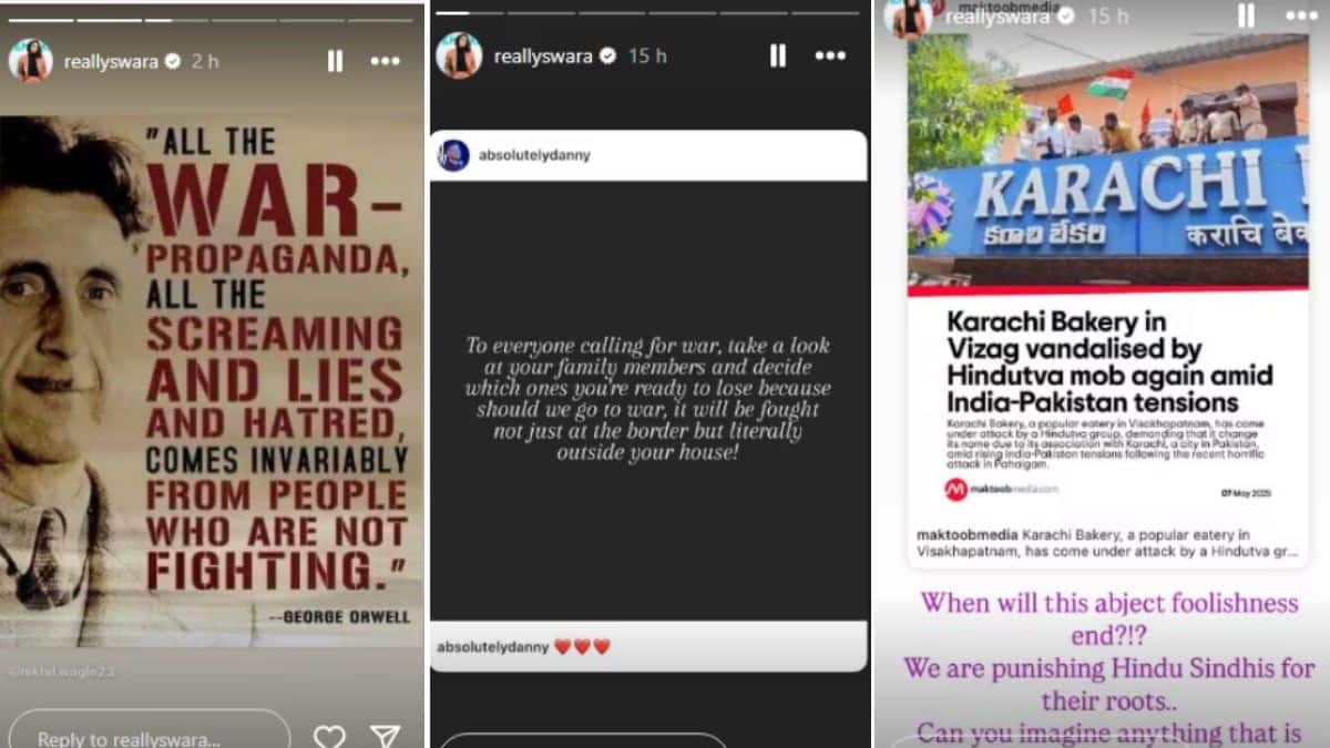 युद्ध म्हणजे Propaganda', अभिनेत्री स्वरा भास्करने शेअर केला जॉर्ज ओरवेलचा कोट, म्हणाली,..'मूर्खपणाचा अंत..