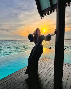 Shivaleeka Oberoi Serves Glam Goddess Vibes In Flowing Black Dress By The Sea