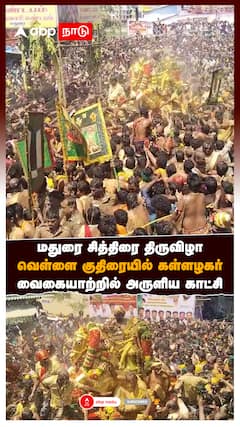 Madurai Kallalagar : மதுரை சித்திரை திருவிழாவெள்ளை குதிரையில் கள்ளழகர்வைகையாற்றில் அருளிய காட்சி
