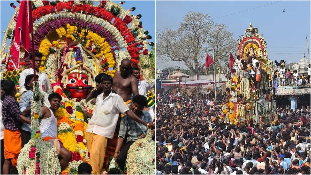 Koovagam festival: கூவாகம் கூத்தாண்டவர் கோயில் சித்திரை தேரோட்டம் - வடம் பிடித்து இழுத்த திருநங்கைகள்