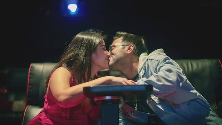 Aasmaan Bhardwaj took to Instagram to share a series of heartfelt moments from his proposal. The pictures show the couple inside an empty movie theatre, where Aasmaan got down on one knee and popped the question to his beloved, Anoushka Sharma.