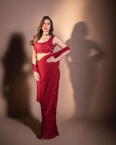 Sophie Choudry Sets Hearts Racing In Ravishing Red Saree, PICS