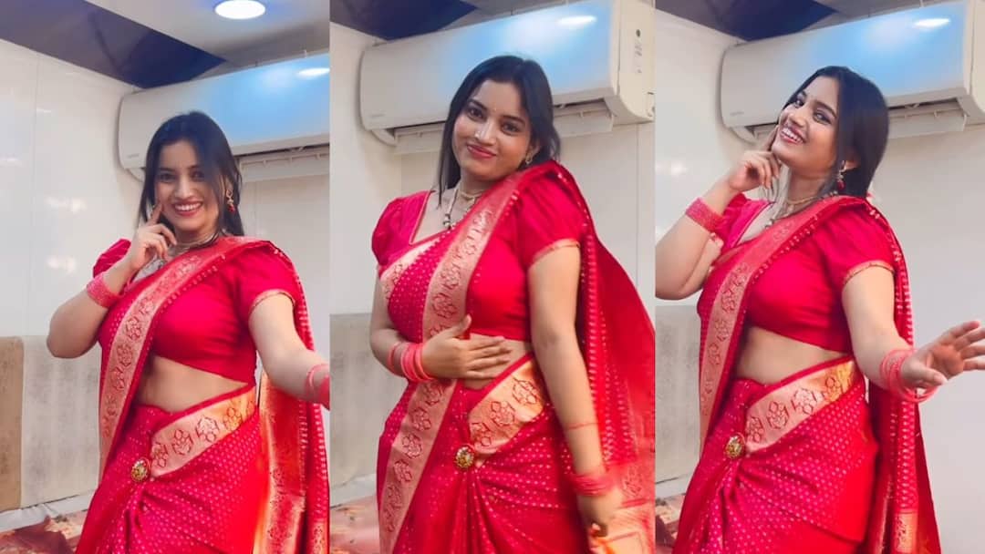 Actress Rajeshwari Kharat Dance Ek number tujhi Kambar Shaky Sanju Rathod Entertainment Marathi News 'एक नंबर तुझी कंबर', संजू राठोडच्या गाण्यावर राजेश्वरी खरात थिरकली, इन्स्टाग्रामवर शेअर केला व्हिडीओ