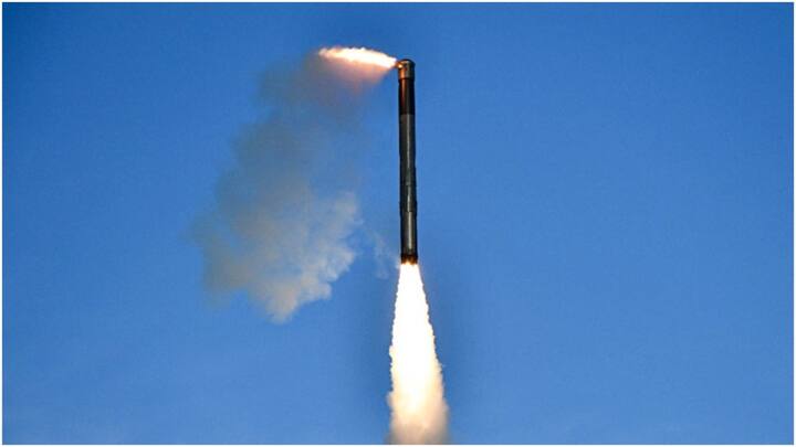 The BrahMos is a supersonic cruise missile. In this pic, it is seen engaging a target with pinpoint accuracy during a test.