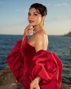 Jacqueliene Fernandez At Cannes: कान्स में लाल परी बनकर छा गईं जैकलीन फर्नांडिस, देखें 10 खूबसूरत तस्वीरें