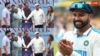 वानखेड़े स्टेडियम में गूंजा 'हिटमैन' का नाम, सीएम फडनवीस और शरद पवार की मौजूदगी में रोहित शर्मा स्टैंड का उद्घाटन