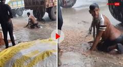 ਮੀਂਹ ‘ਚ ਆਪਣੀ ਫਸਲ ਬਚਾਉਣ ਲਈ ਸੜਕ ‘ਤੇ ਬੈਠਾ ਬੇਬਸ ਕਿਸਾਨ, ਵੀਡੀਓ ਦੇਖ ਨਹੀਂ ਰੁਕਣਗੇ ਹੰਝੂ