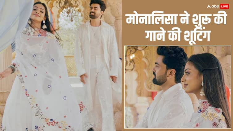 Maha Kumbh viral girl Monalisa started her first shooting with singer Utkarsh Singh see first look वायरल गर्ल मोनालिसा बॉलीवुड में सबकी कर देंगी छुट्टी, गाने का फर्स्ट लुक देख फैन्स हुए क्रेजी