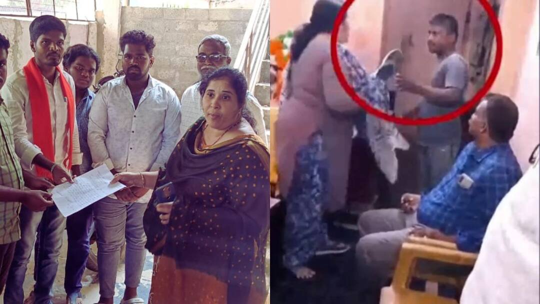 Excise CI Caught on Camera Assaulting Office Boy in Anantapur district Viral News: డబ్బులు వసూలు చేసి, నాపై చెబుతావా.. ఆఫీస్ బాయ్‌ని చెప్పుతో కొట్టిన ఎక్సైజ్ సీఐ