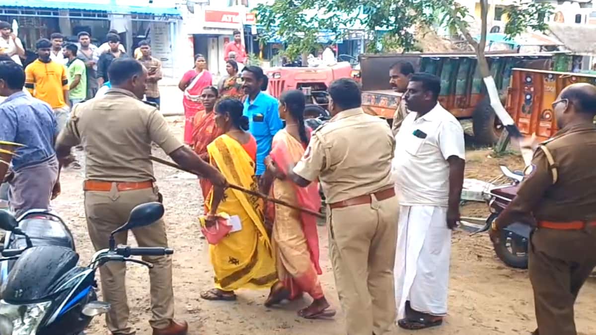 பெண்ணின் மேலாடையை பிடித்து இழுத்து சென்ற காவல் ஆய்வாளர்.. மயிலாடுதுறையில் பெரும் பரபரப்பு