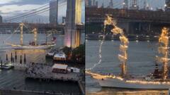 Huge Ship With 200 people Collides With Brooklyn Bridge